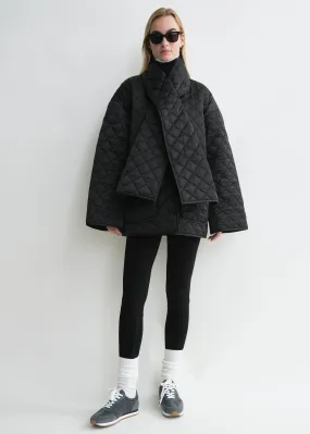 Quilted scarf jacket black