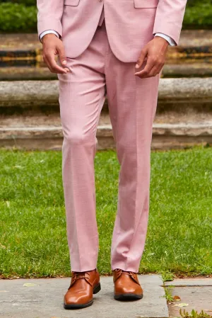 "Sharkskin" Rose Plain Front Pants