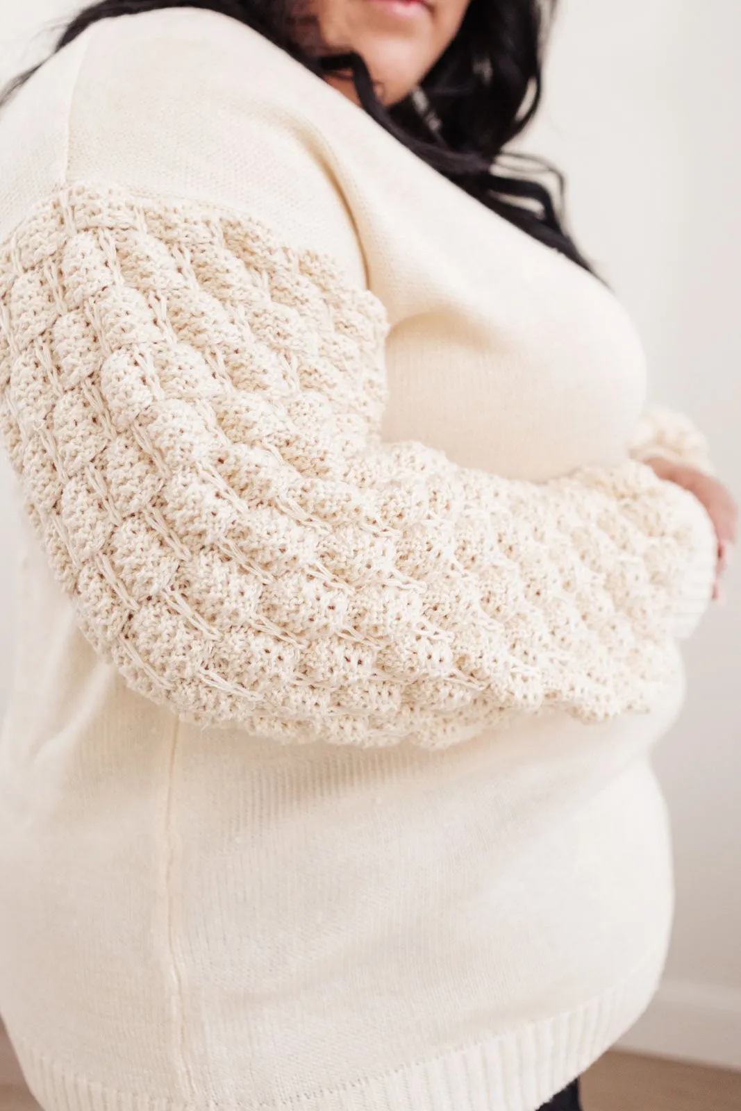 RACK SALE Bubbly B Sweater In Ivory - S/M