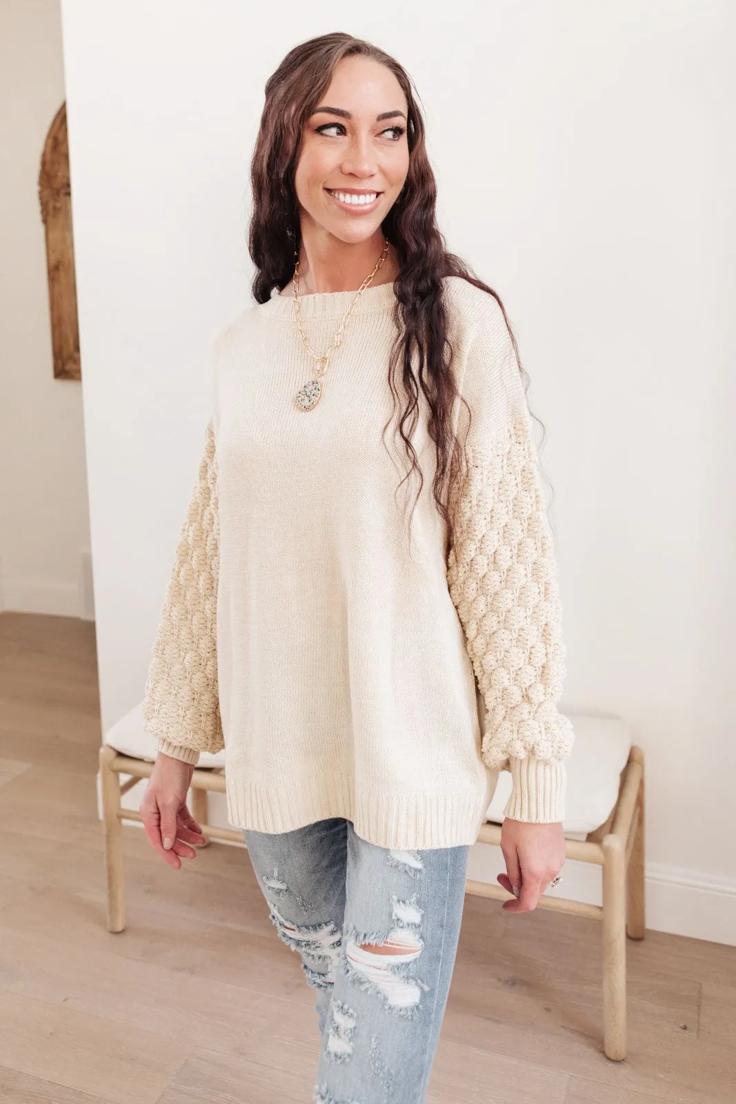 RACK SALE Bubbly B Sweater In Ivory - S/M