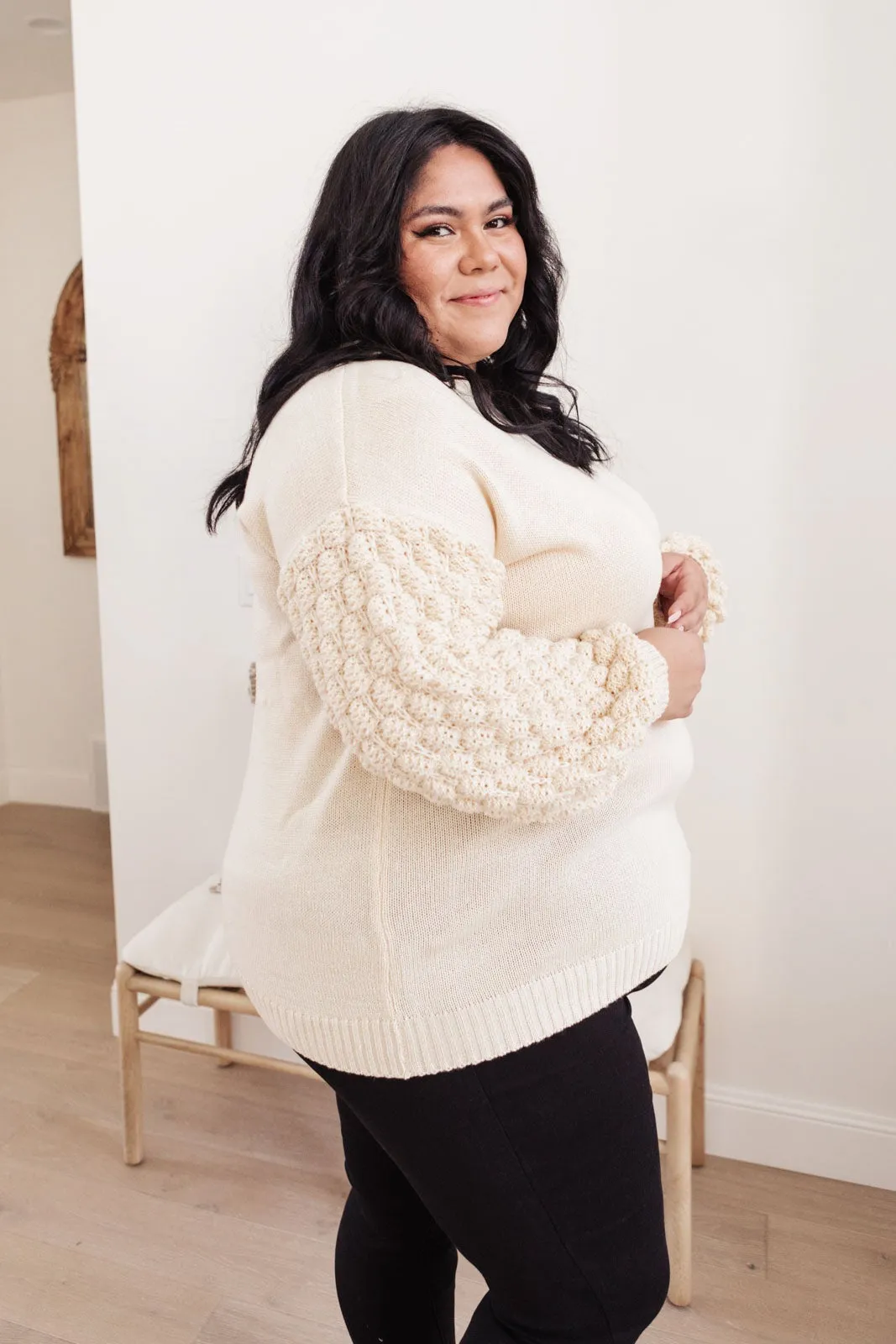 RACK SALE Bubbly B Sweater In Ivory - S/M