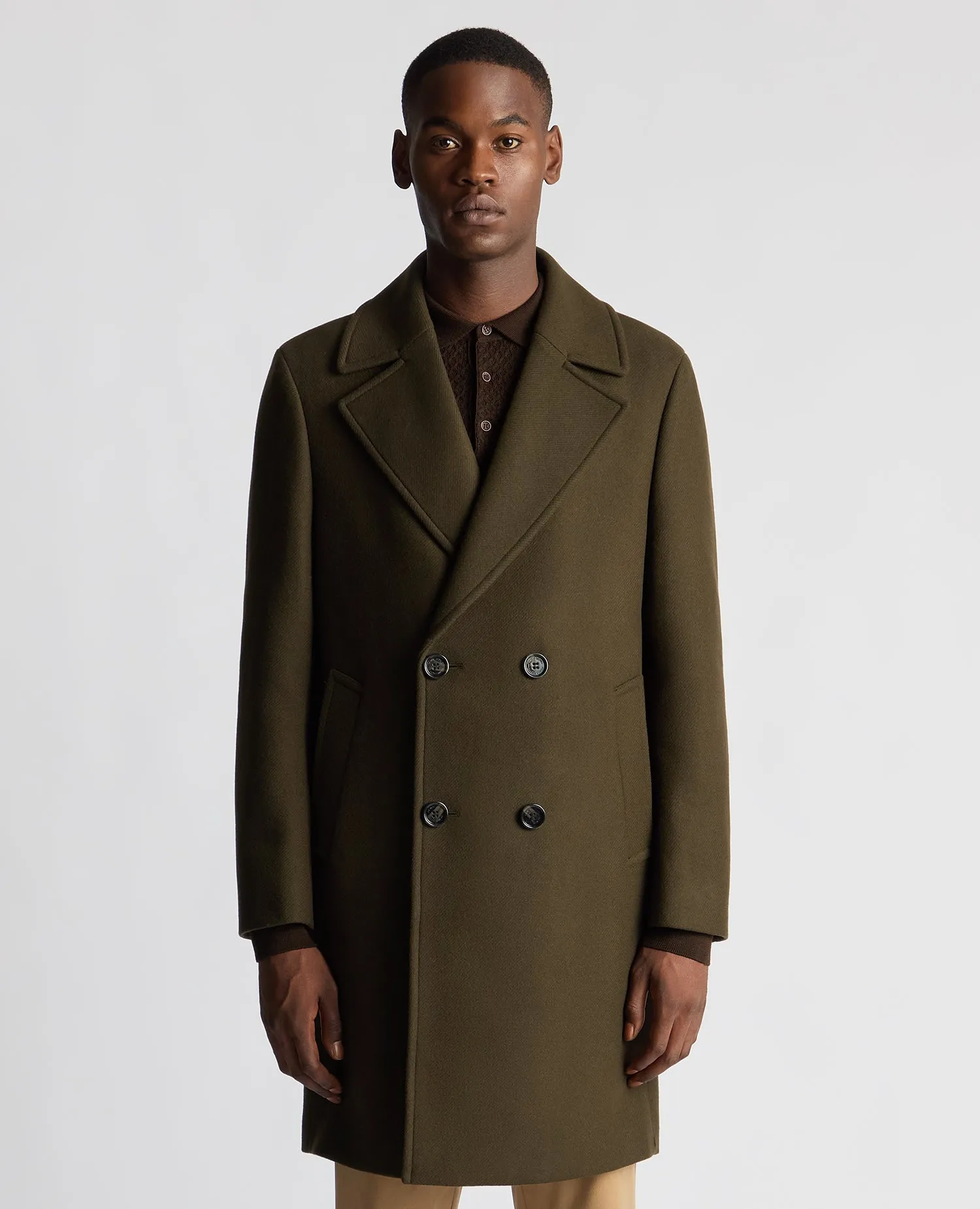 Relaxed Fit Double Breasted Overcoat