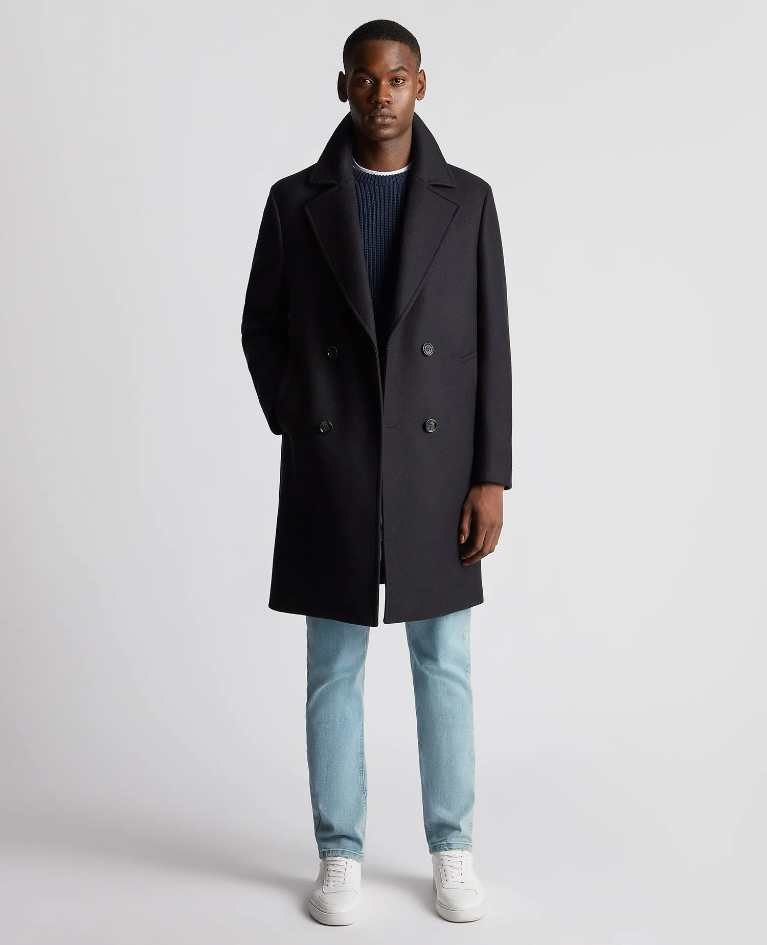 Relaxed Fit Double Breasted Overcoat