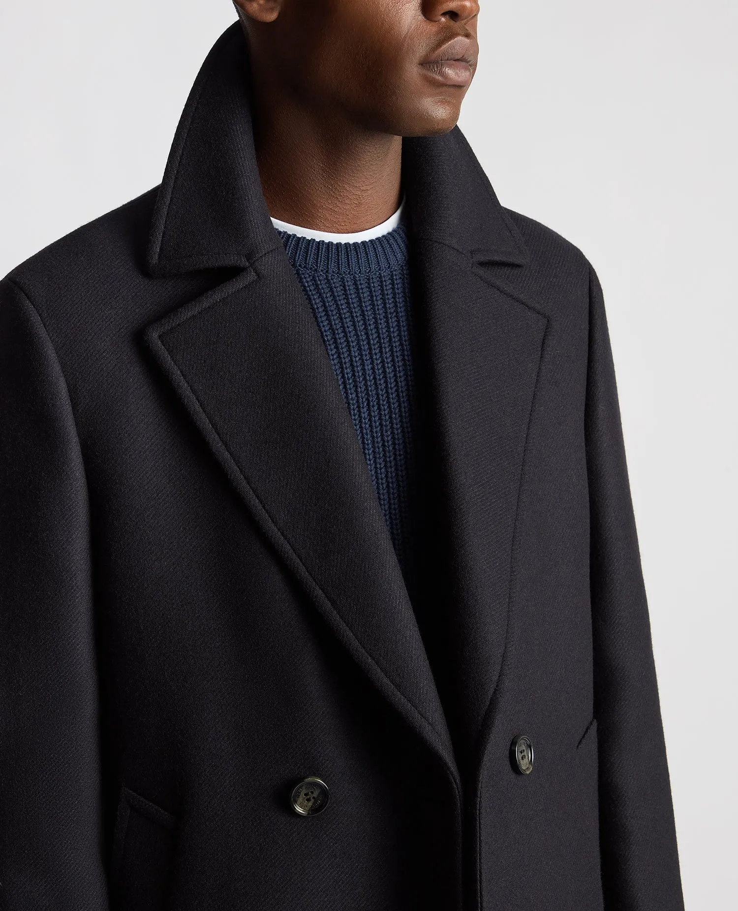 Relaxed Fit Double Breasted Overcoat