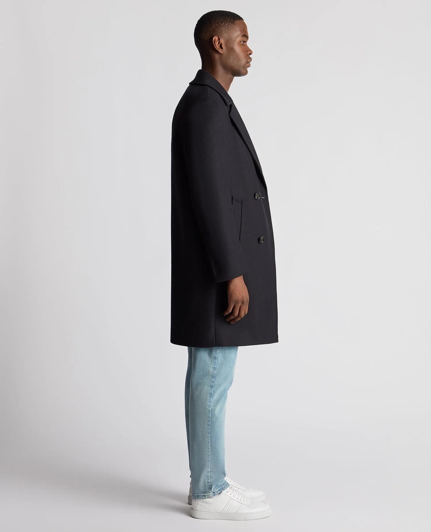 Relaxed Fit Double Breasted Overcoat