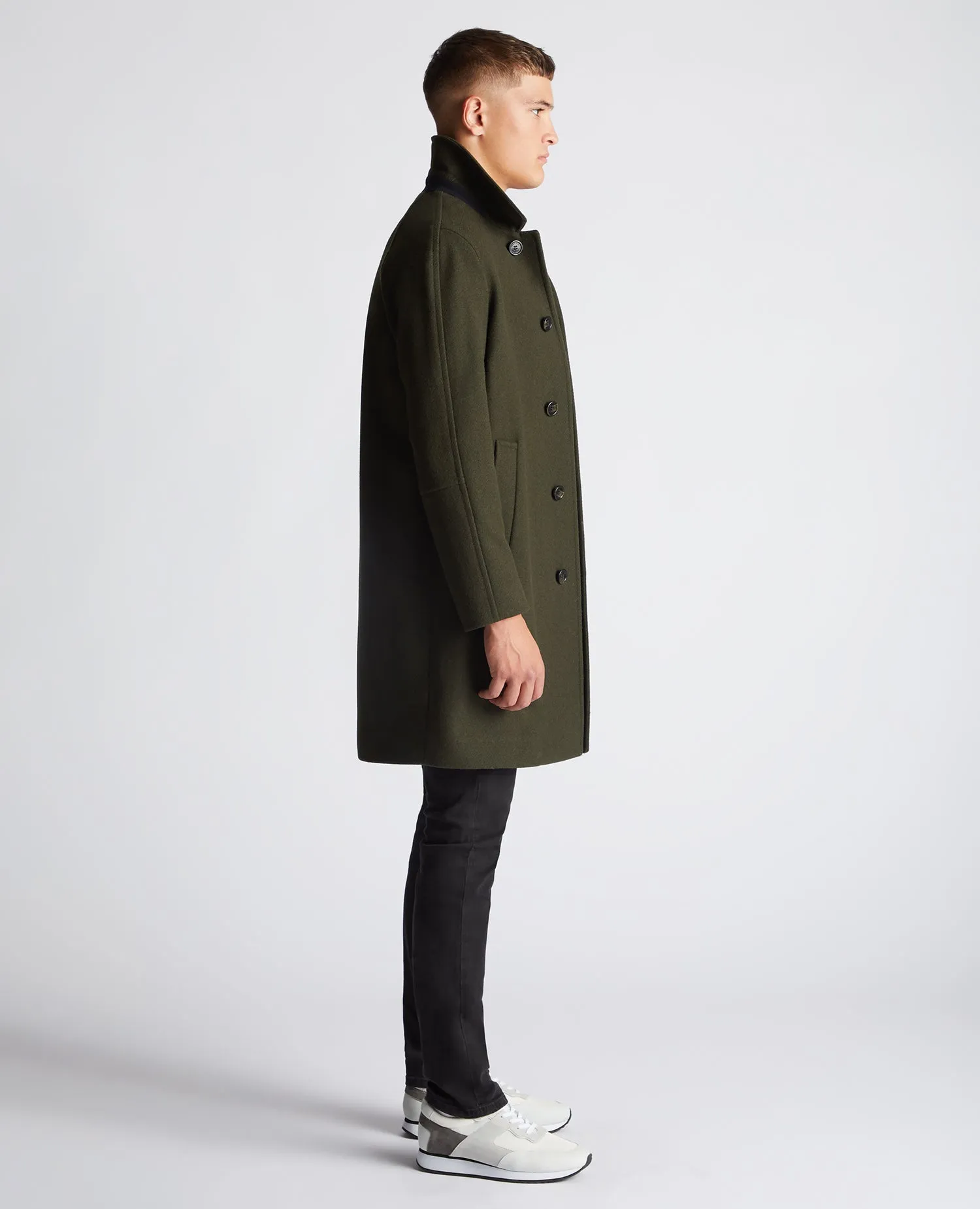 Relaxed Fit Wool-Blend Tailored Coat