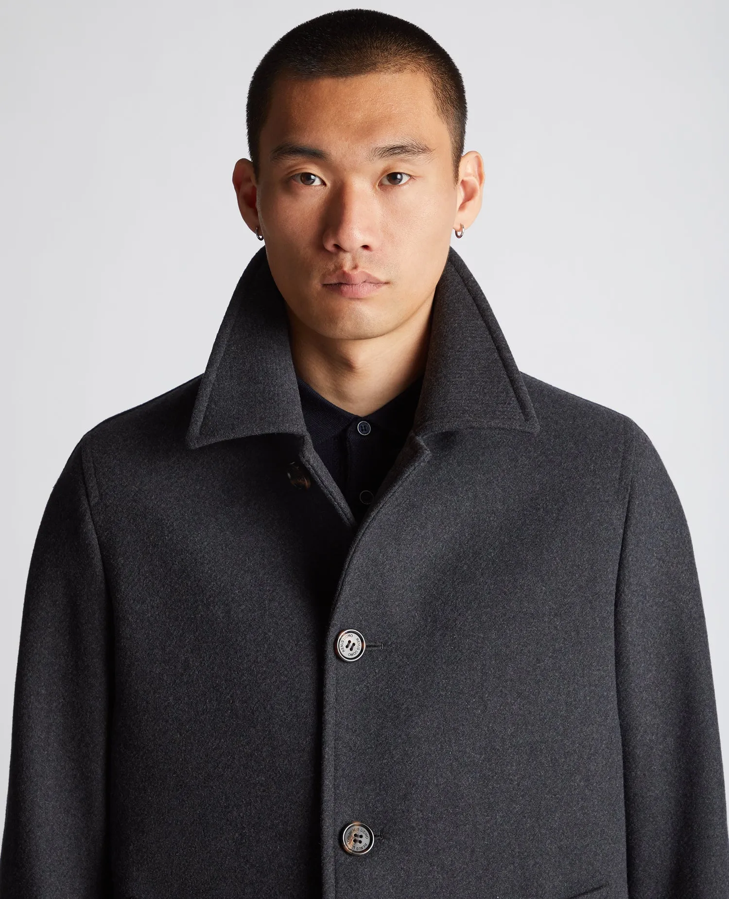 Relaxed Fit Wool-Blend Tailored Coat