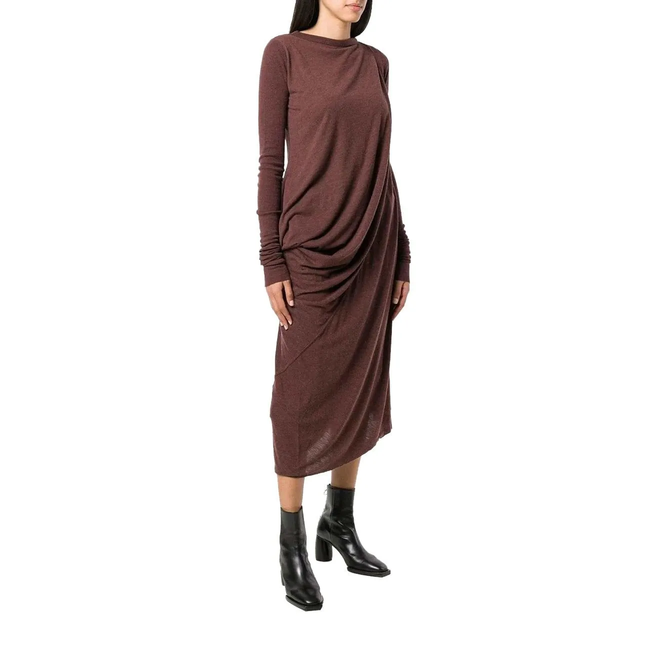 Rick Owens Lilies Side Drape Knit Dress