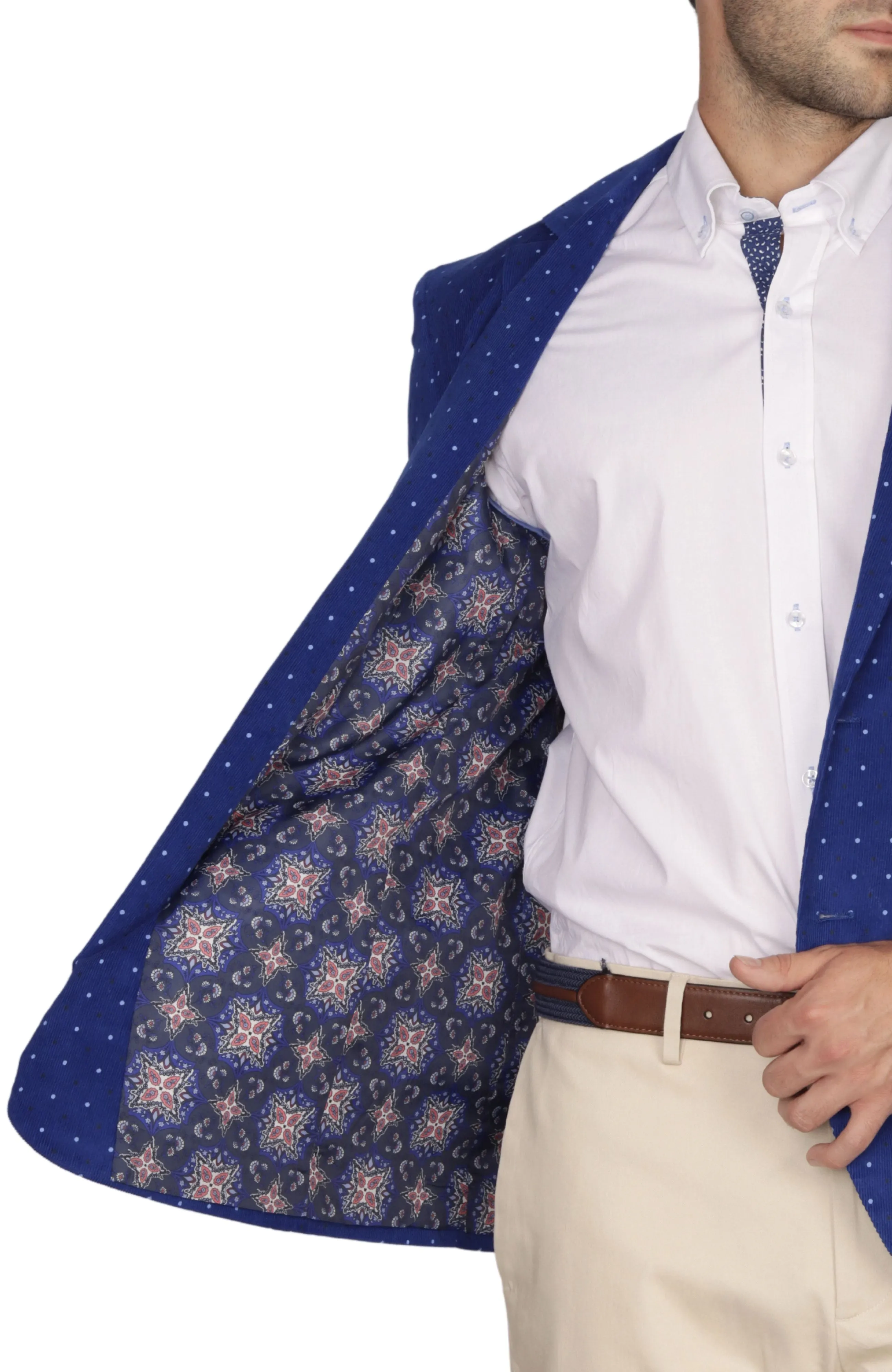 Royal Dot Print Corduroy Sport Coat