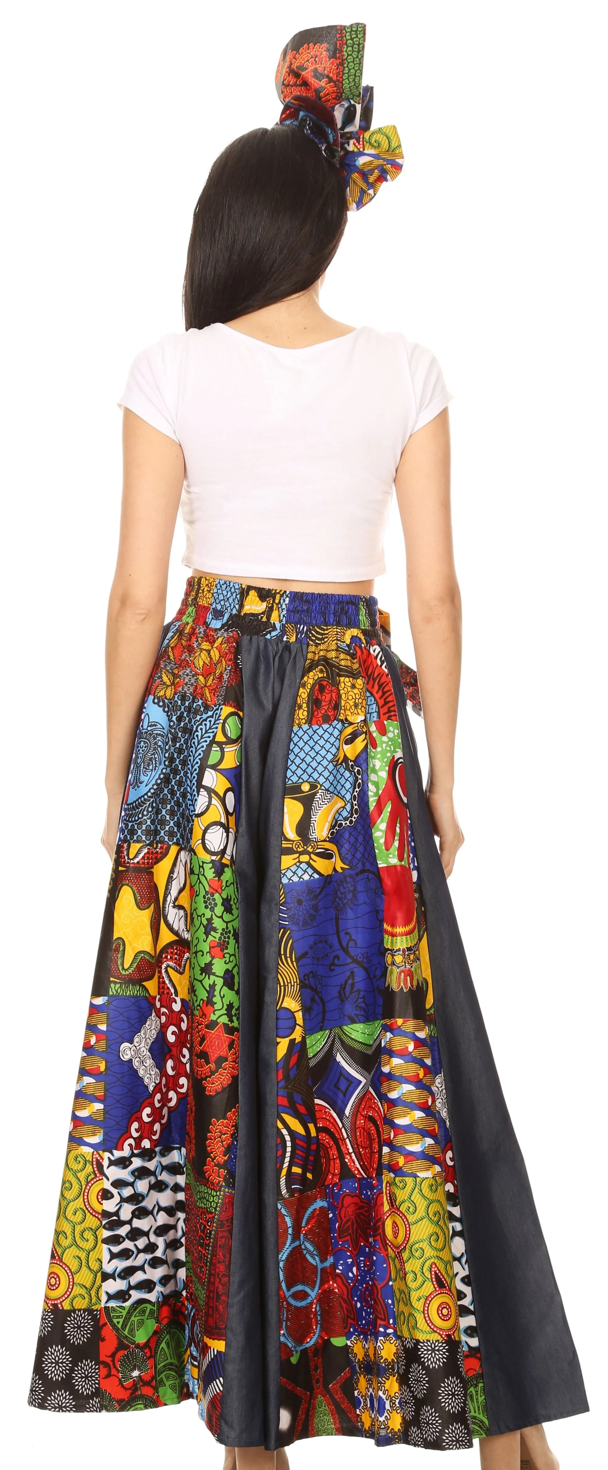 Sakkas Amarella Women's African Print Wide Leg Pants w/Pockets and Elastic Waist