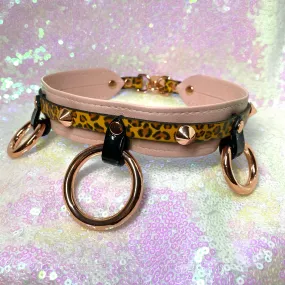 Sample Sale - Locking Layered Collar - Petal Pink and Rose Gold - 14"