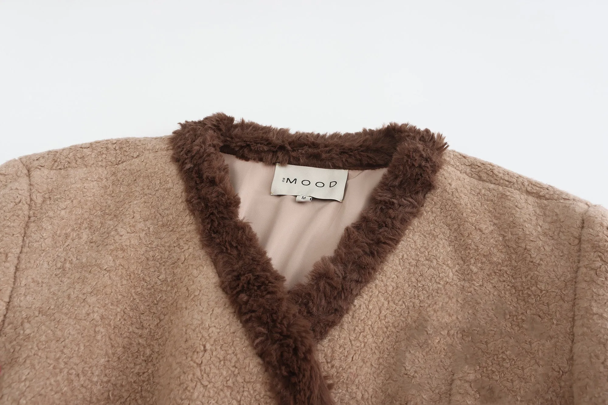 Scarf Teddy Shearling Jacket - Camel