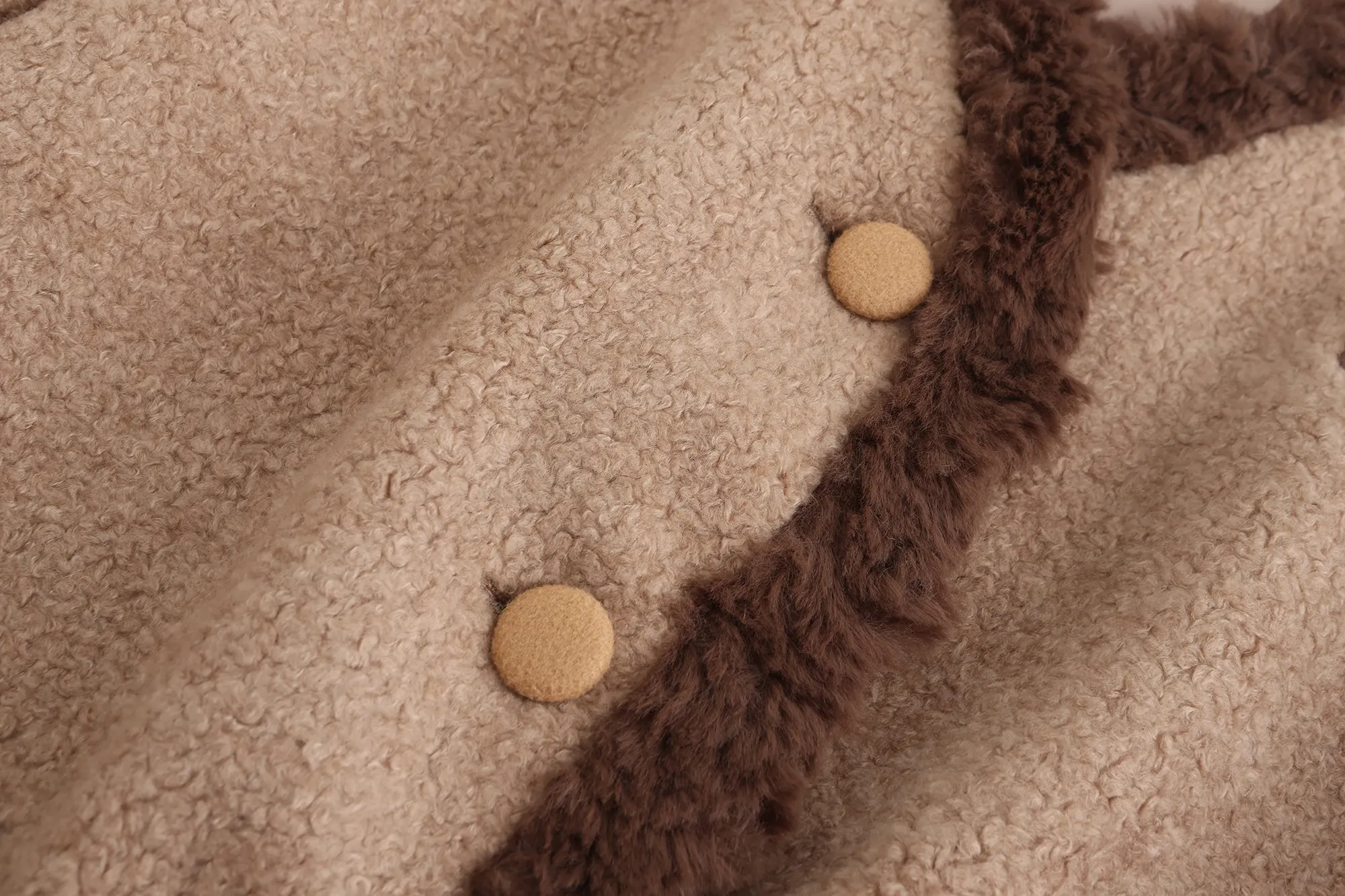 Scarf Teddy Shearling Jacket - Camel