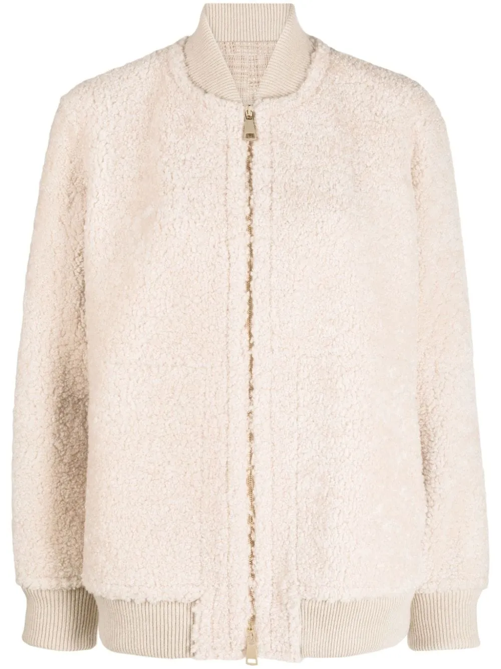 shearling zip-up jacket