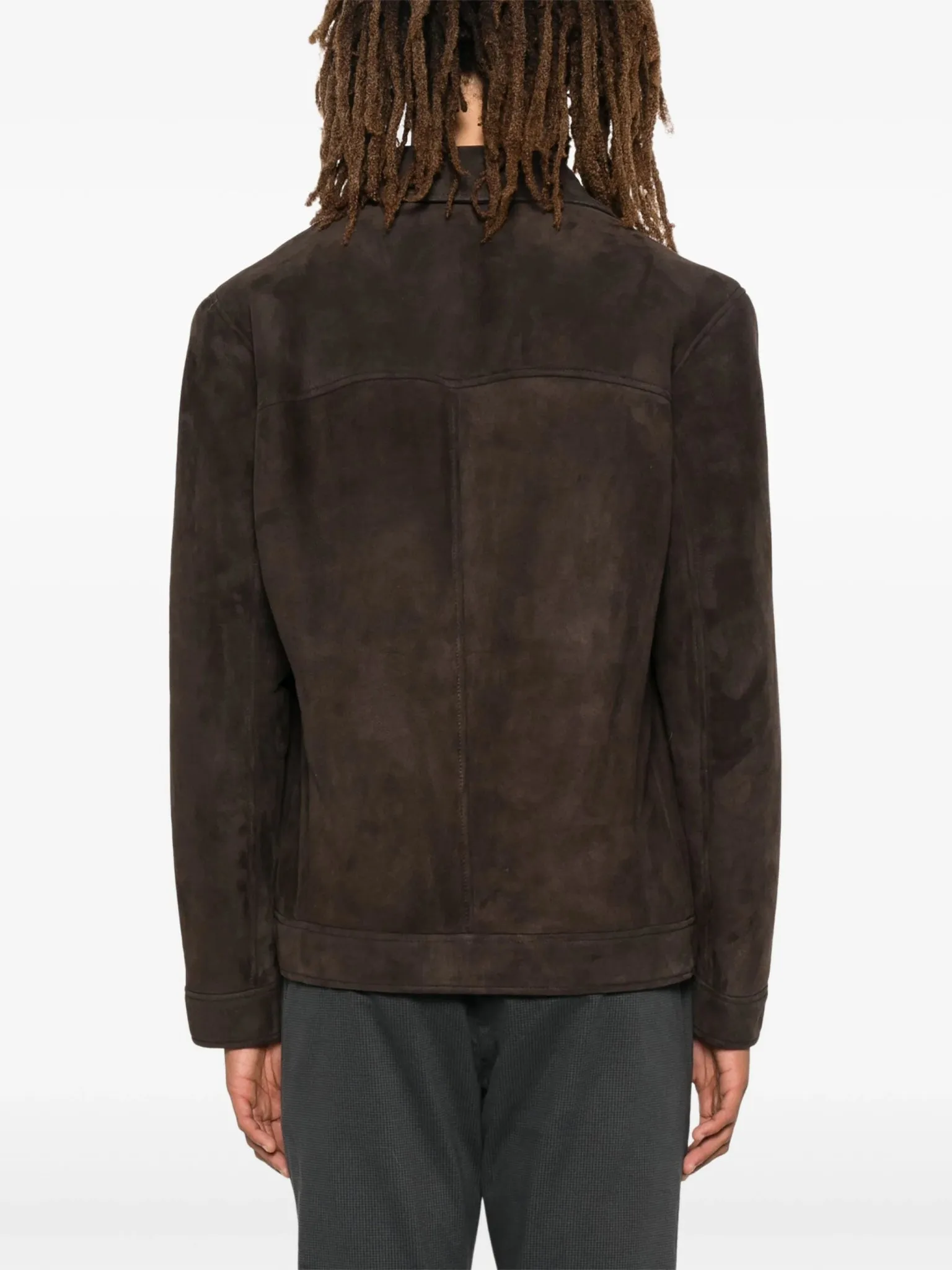 single-breasted hooded shearling coat