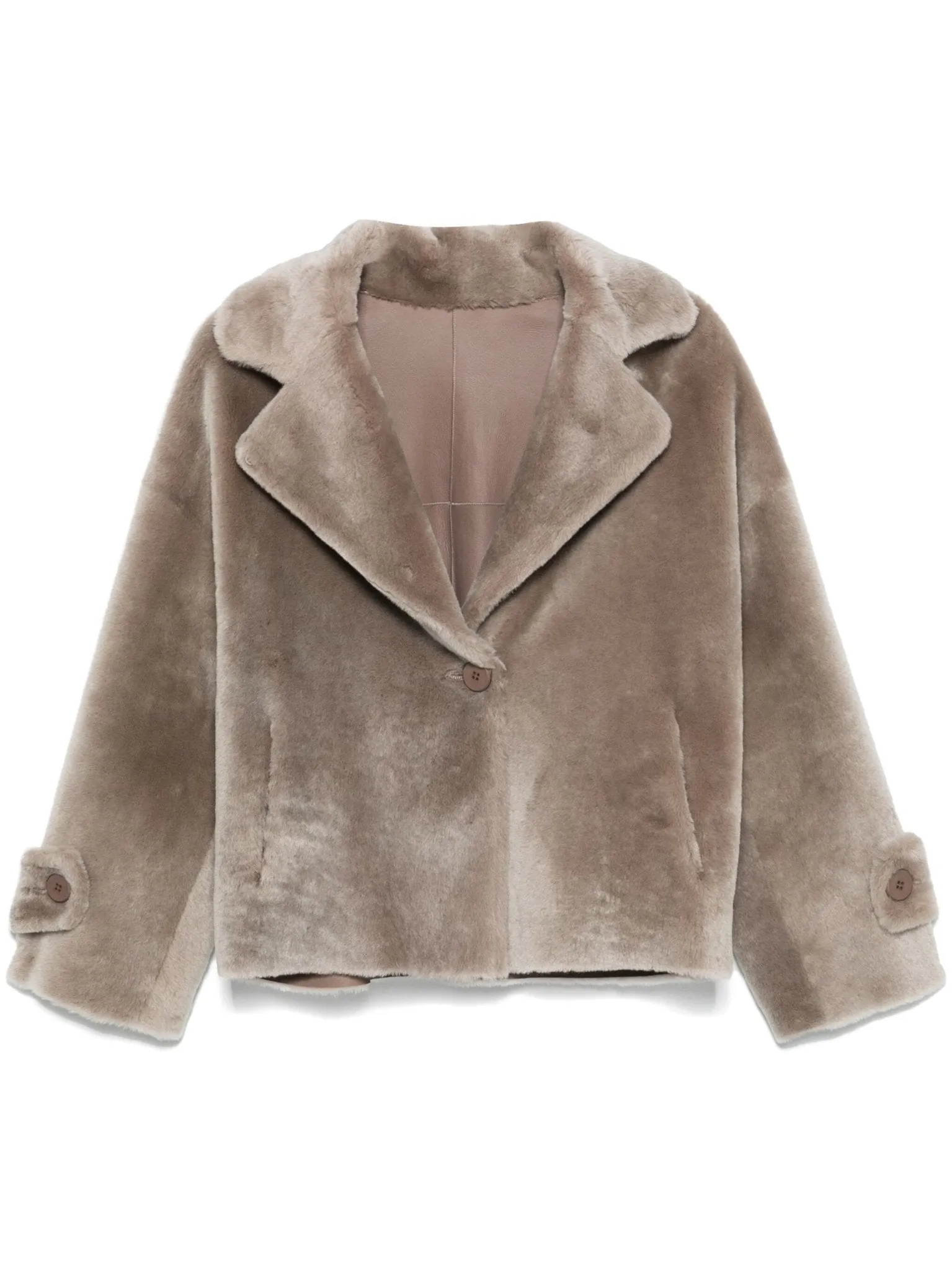 single-breasted shearling jacket