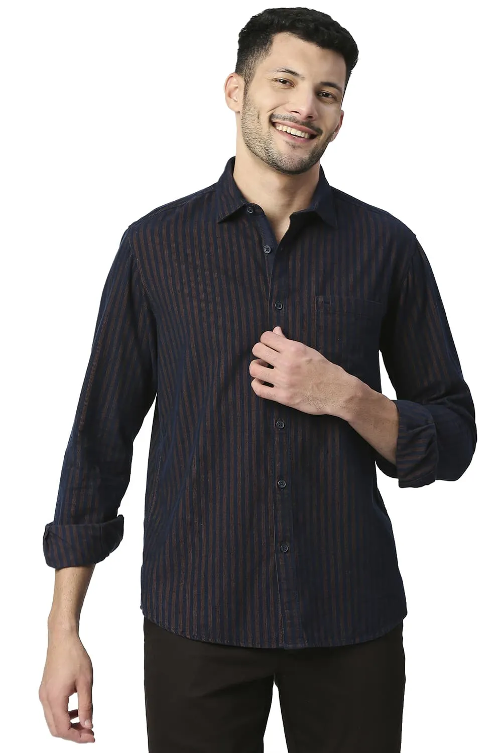 Slim Fit Cotton Corduory Stripe Shirt