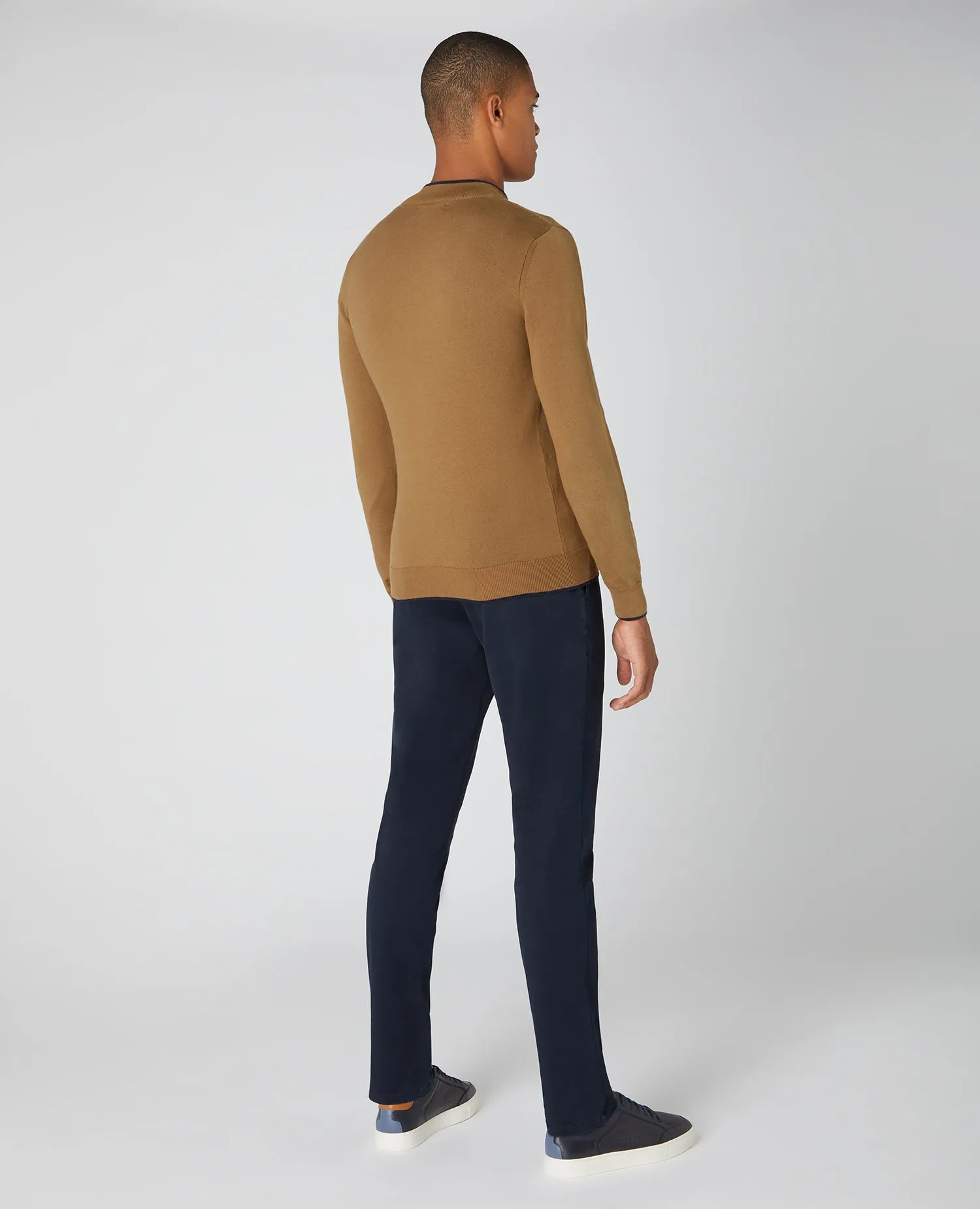 Slim Fit Cotton-Rich Half-Zip Sweater