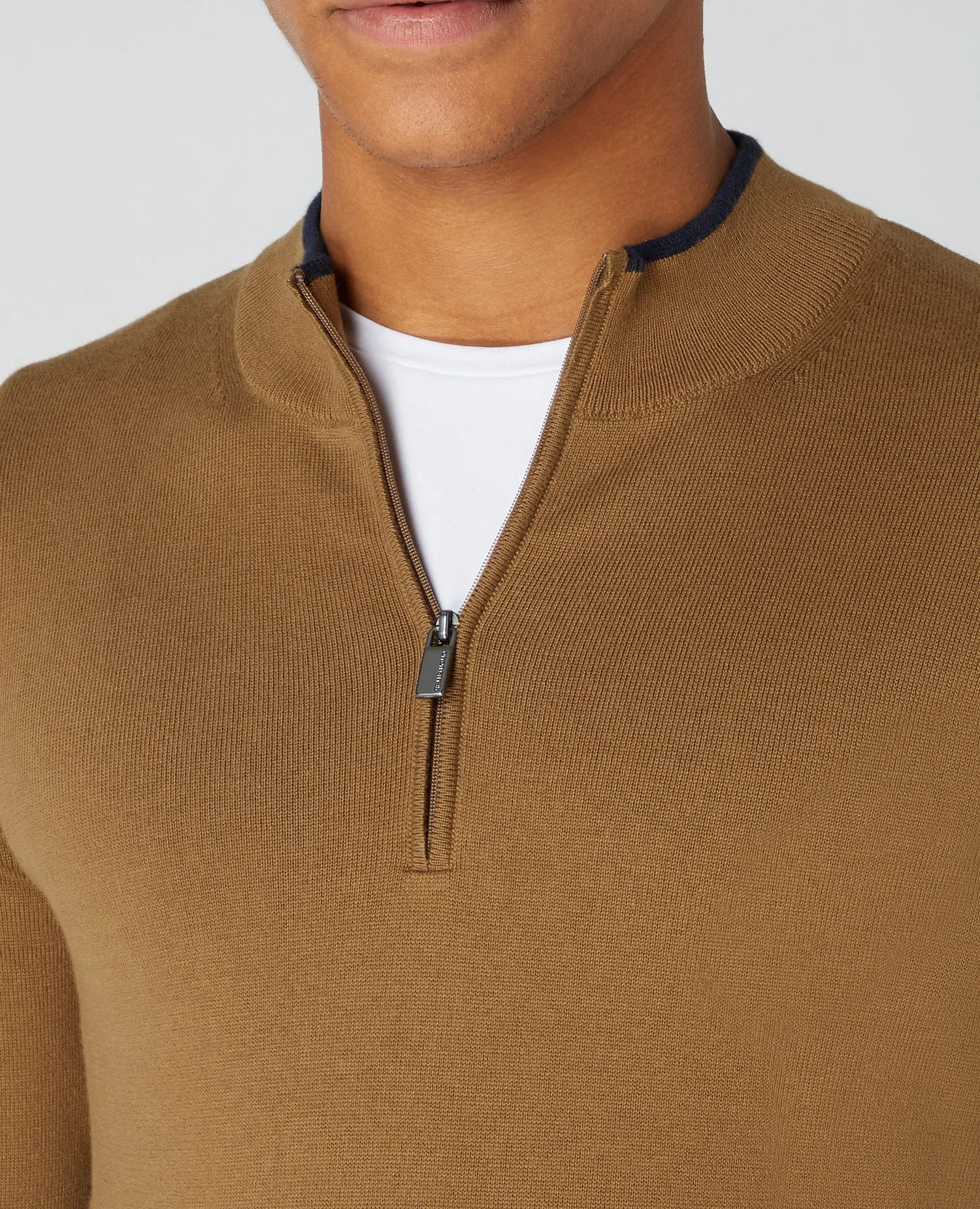 Slim Fit Cotton-Rich Half-Zip Sweater