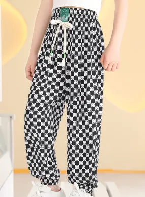 Smiley Black White Checkered Joggers