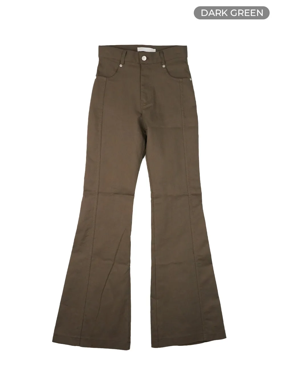 Solid Bootcut Cotton Pants CY430