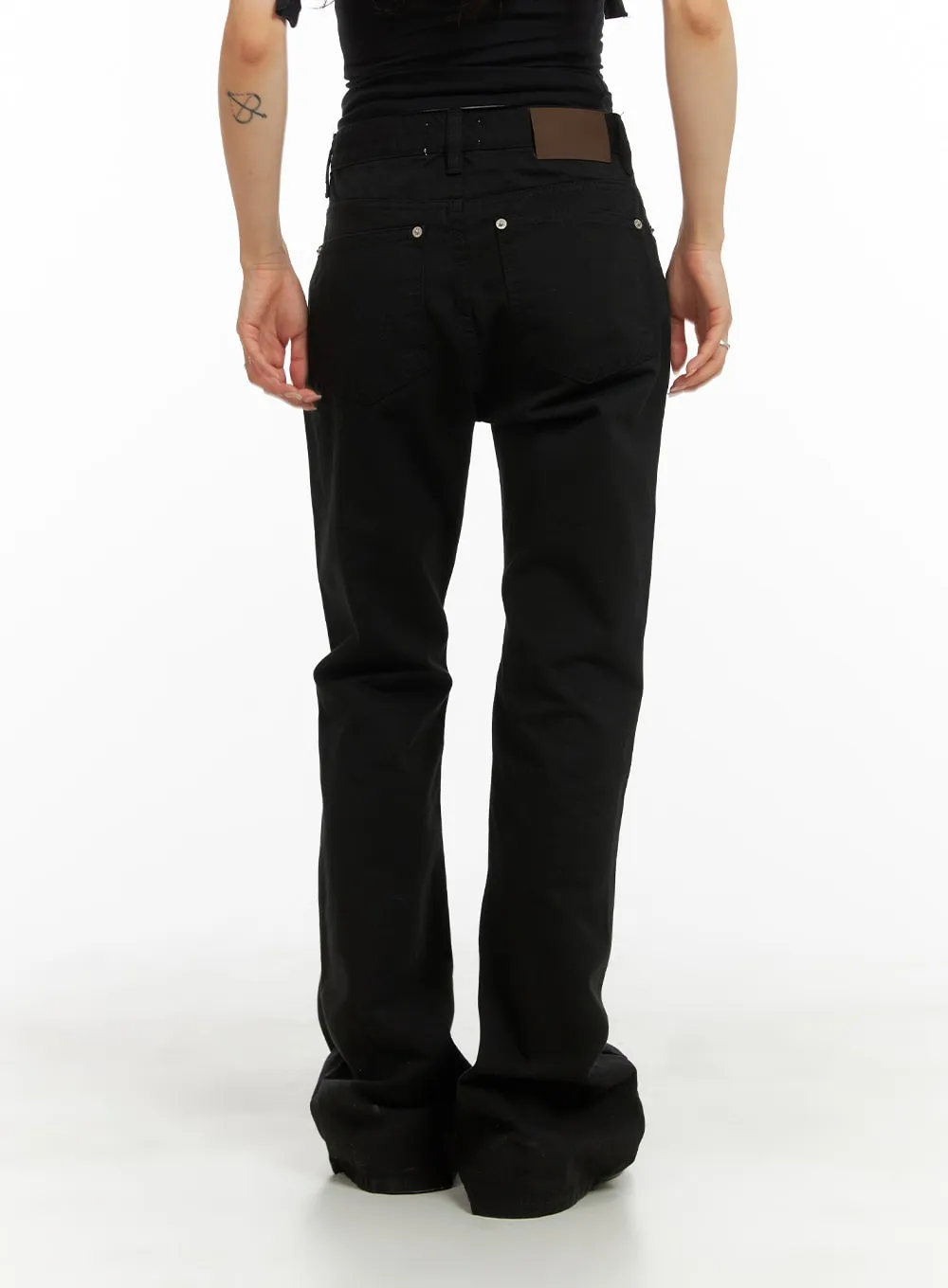 Solid Bootcut Pants CA408