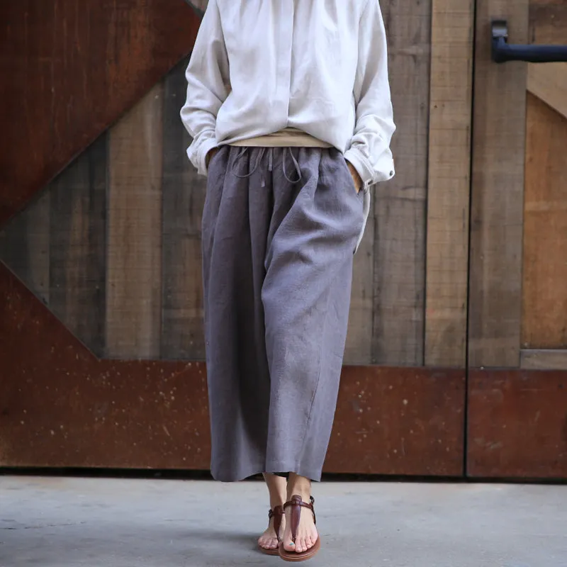 Spring Summer Autumn Women Casual Linen Pants Z98405