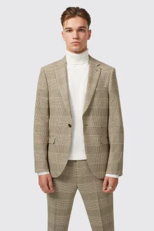 Strauss Slim Fit Neutral Check Jacket