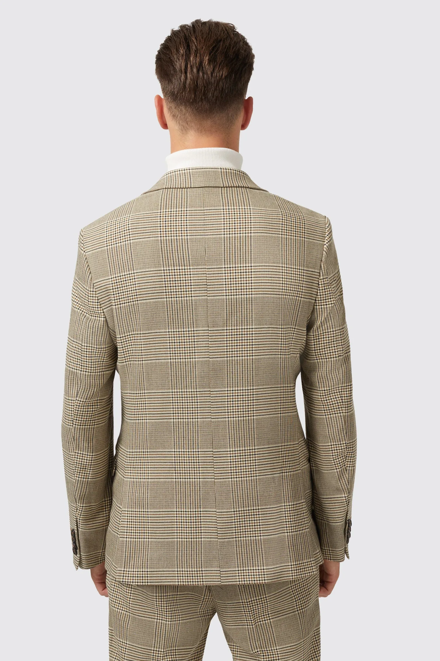 Strauss Slim Fit Neutral Check Jacket