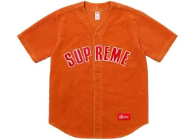 Supreme Corduroy Baseball Jersey Orange