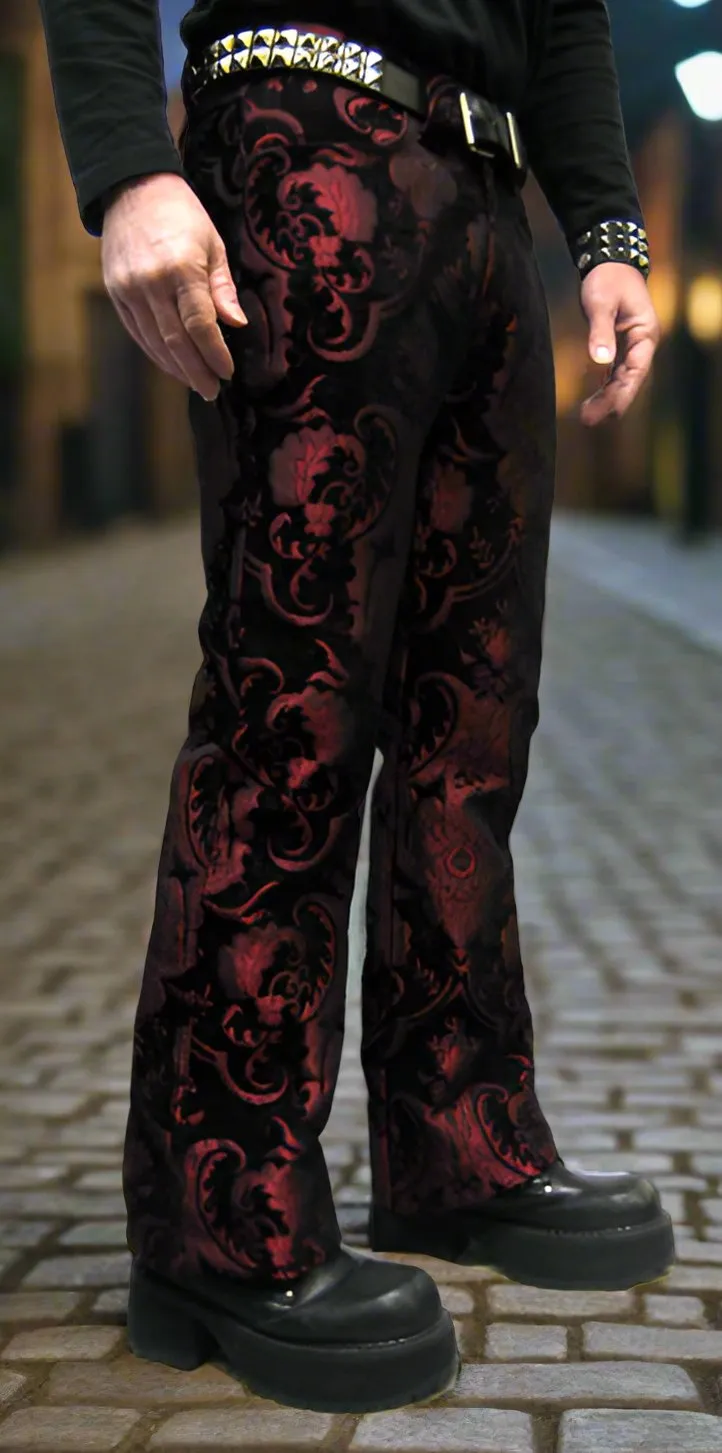 TAPESTRY PANTS - RED/BLACK