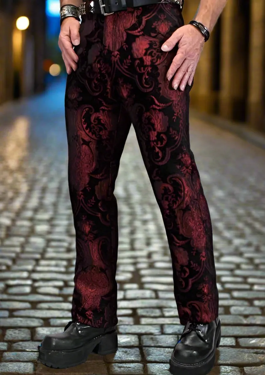 TAPESTRY PANTS - RED/BLACK