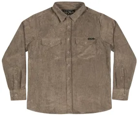 The JUNIOR Sueded Corduroy Button Up Shirt - KHAKI