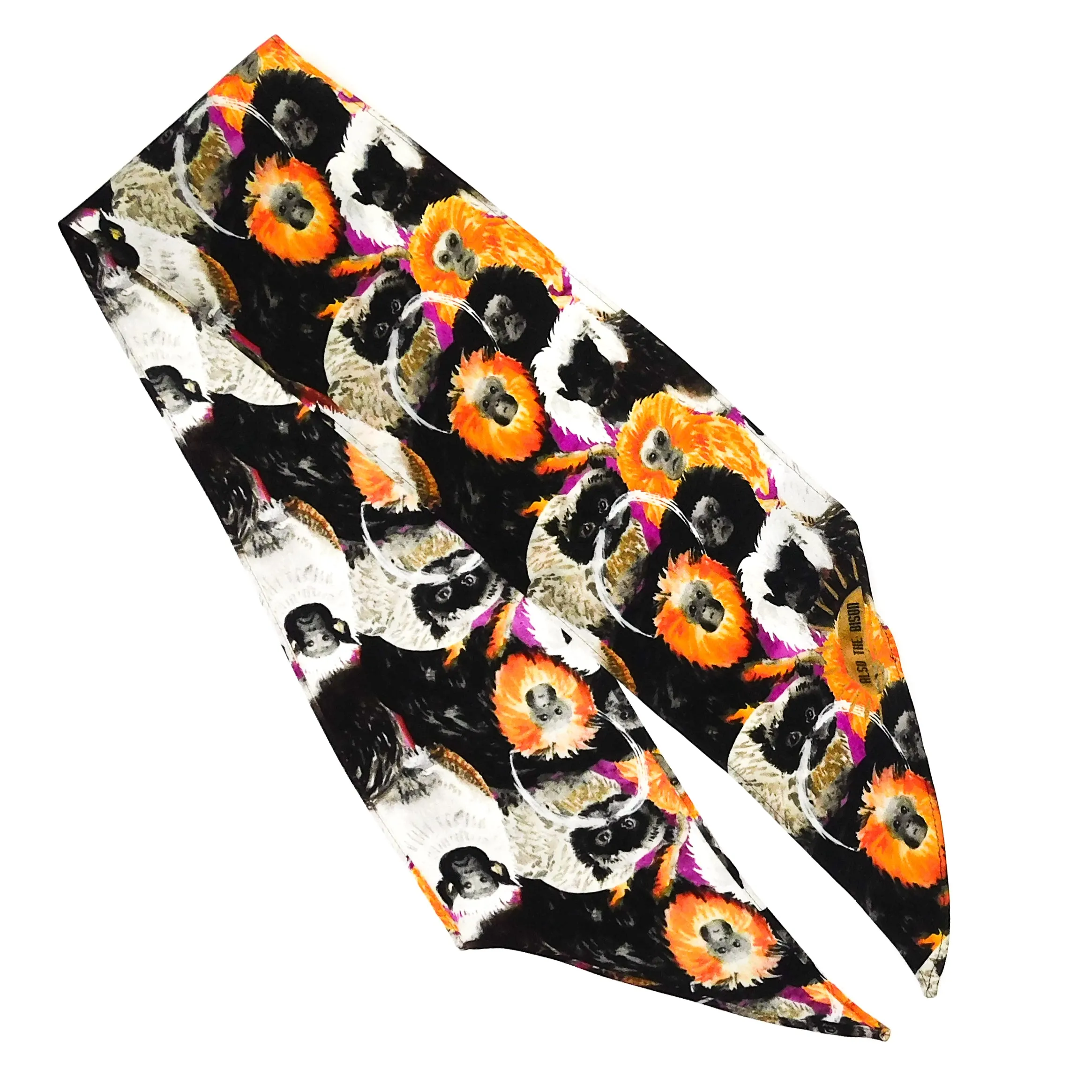 Troop of Tamarins Print Silk Skinny Minnie