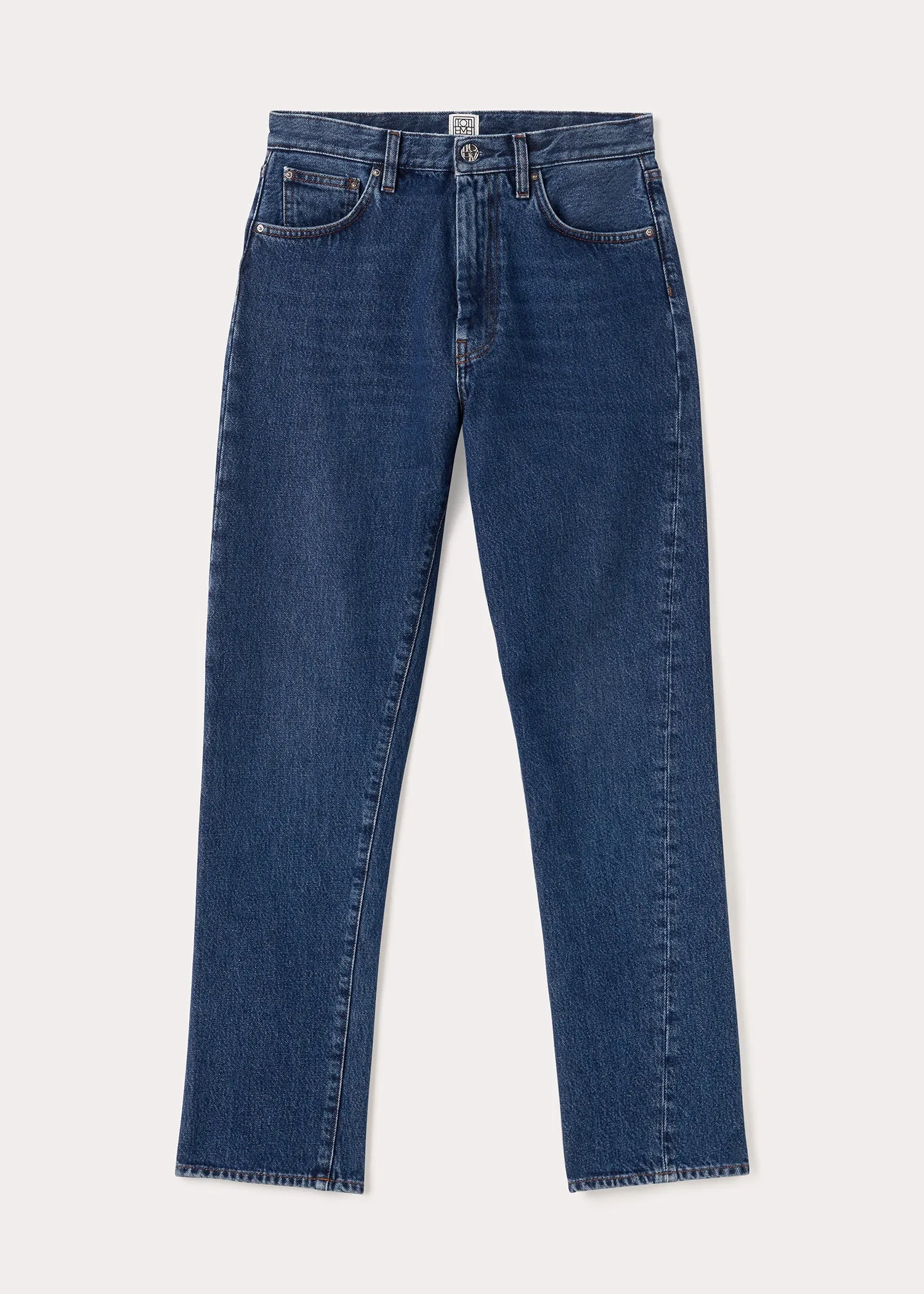 Twisted seam denim dark blue