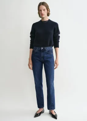 Twisted seam denim dark blue