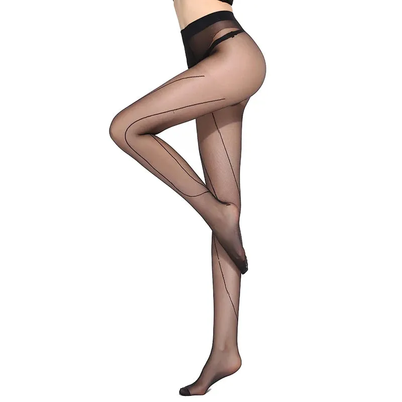 Ultra Sheer Floral Pantyhose for Women - Thin Core-Spun Knit with Spandex and Nylon Blend