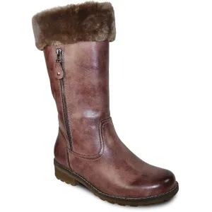 VANGELO Women Water Proof Boot HF9539 Knee High Winter Fur Casual Boot Rose Red