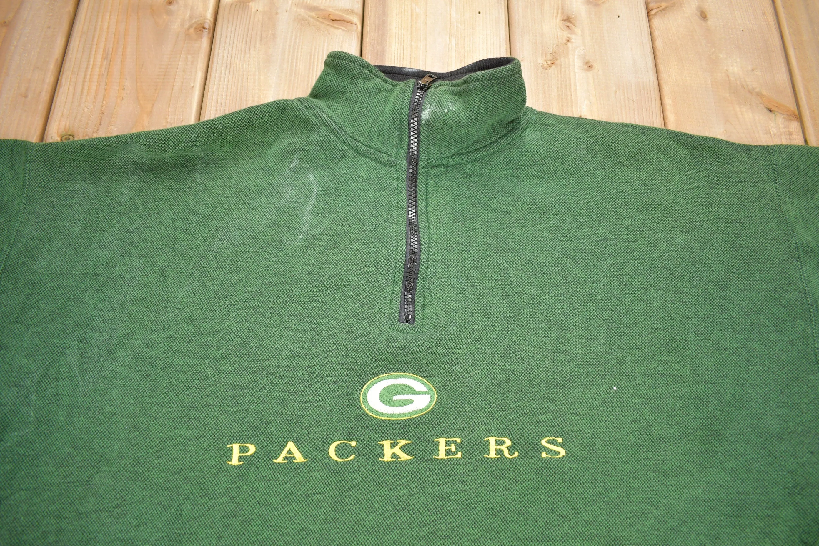 Vintage 1990s Green Bay Packers NFL Quarter Zip Sweatshirt