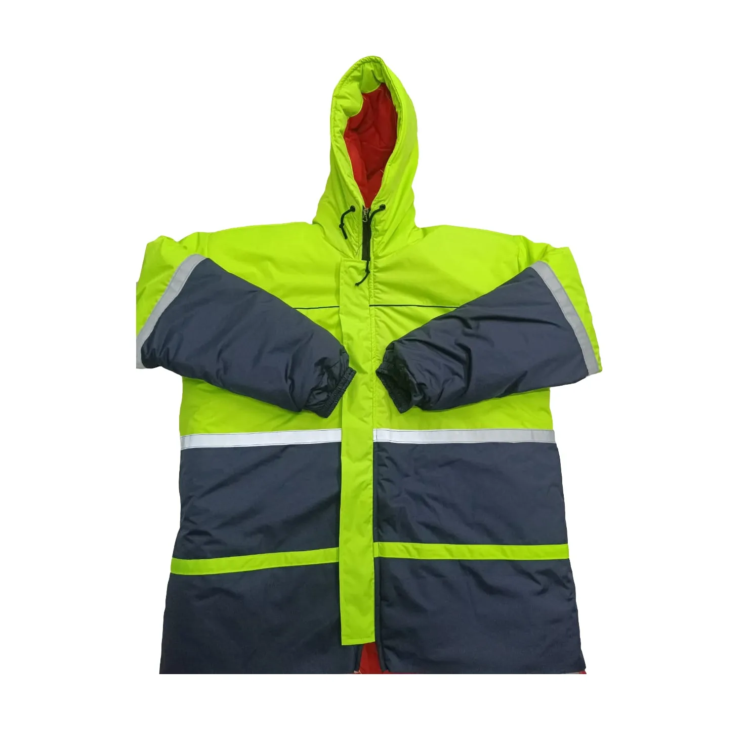 Waterproof Winter Jacket with Reflective Tapes & Customizable Pockets, -20°C to -25°C (Blue, Green, Red, Orange)