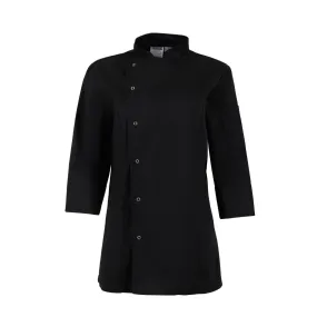 Whites Ladies Fitted Chef Jacket Black Size XS - BA110-XS