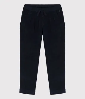 Wide Leg Corduroy Pants - Navy