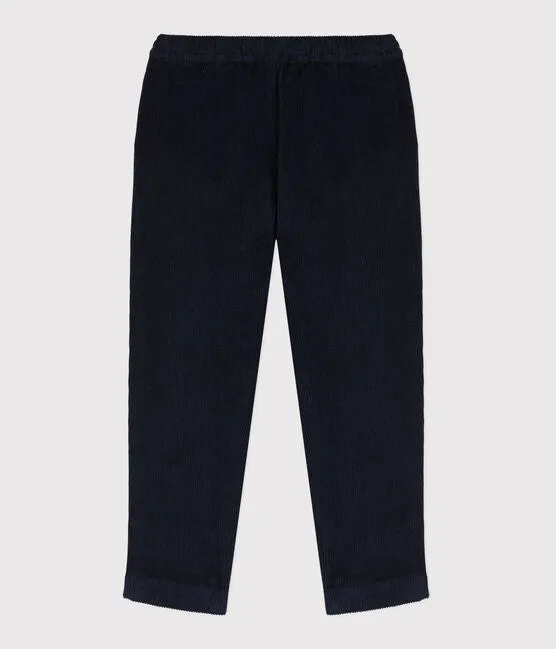 Wide Leg Corduroy Pants - Navy