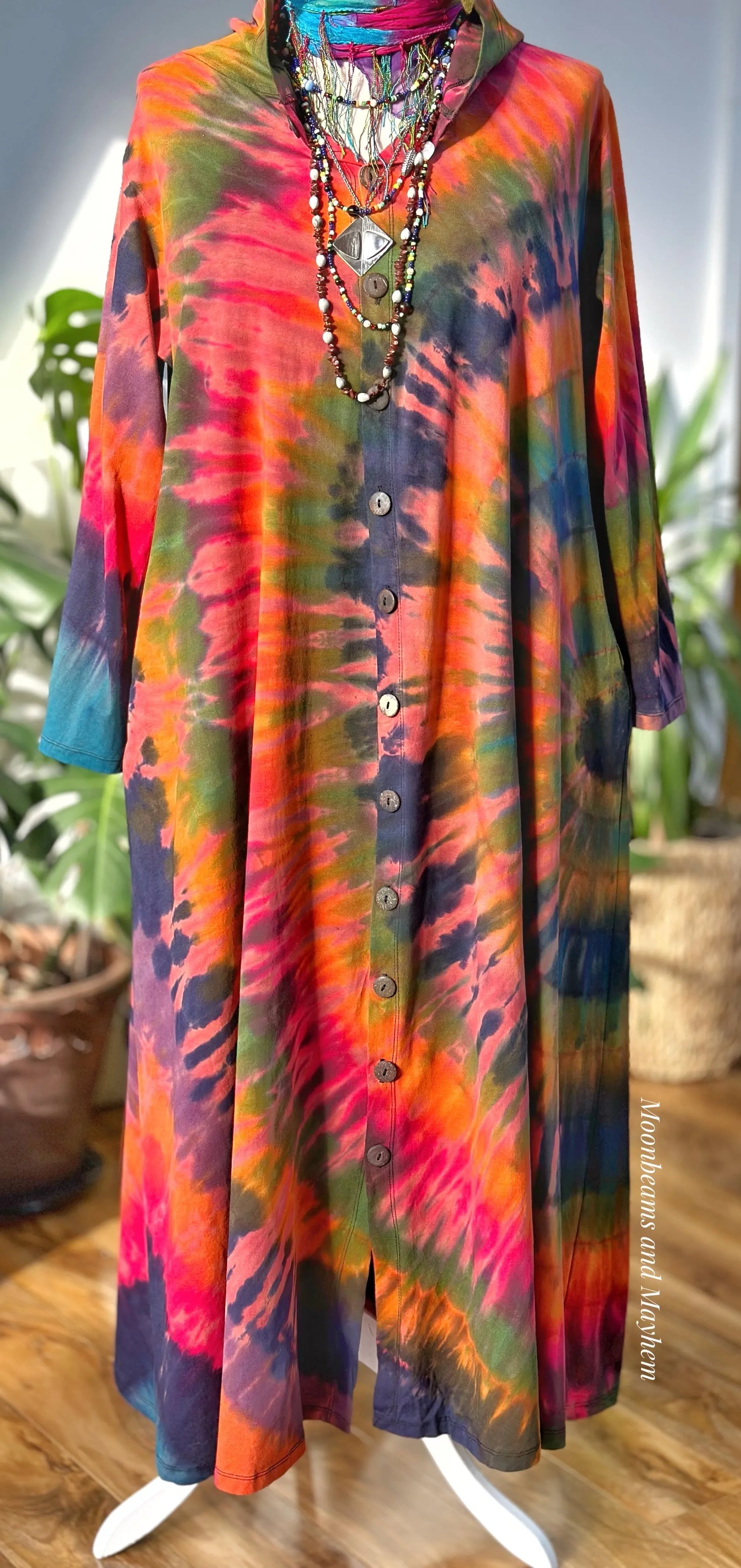 WILD CHILD DESERT BLOOM TIE DYE OVERCOAT DRESS M / L / XL