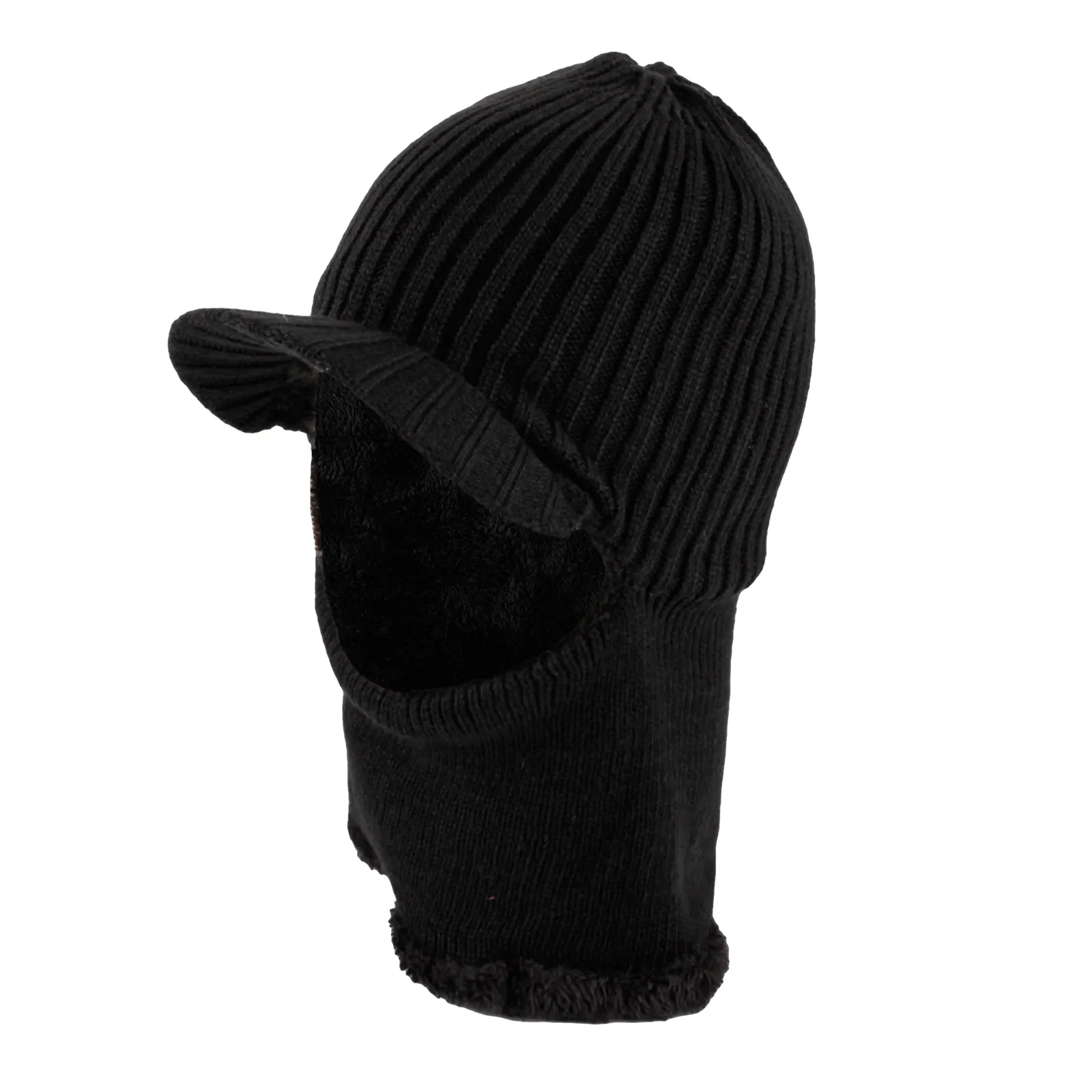 Winter Knit Visor Beanie Hat Fleece Face Mask Balaclavas XZX0070