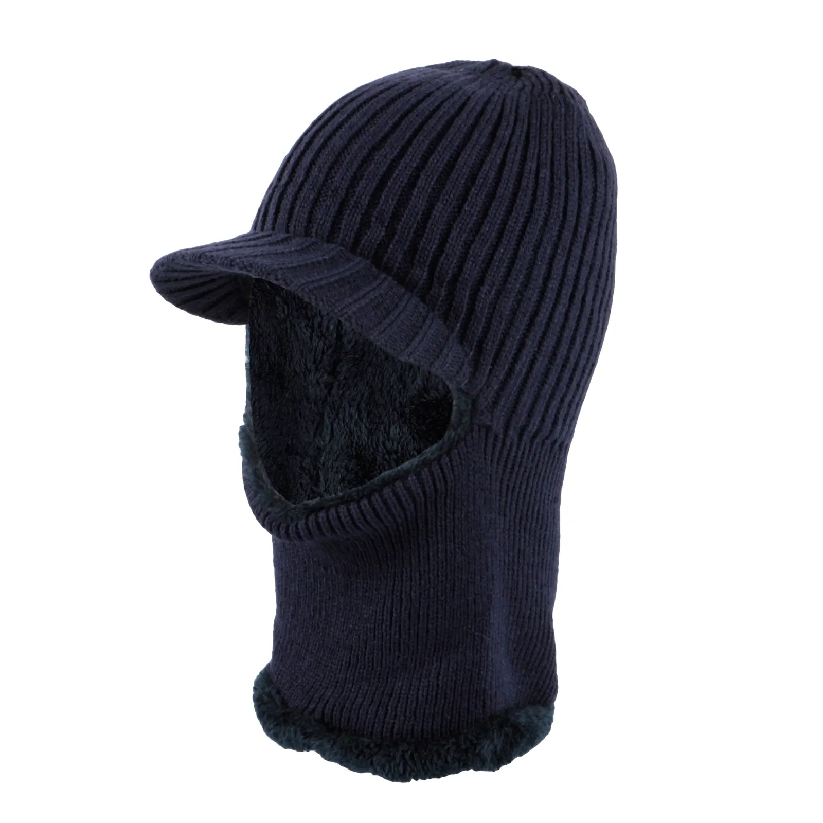 Winter Knit Visor Beanie Hat Fleece Face Mask Balaclavas XZX0070