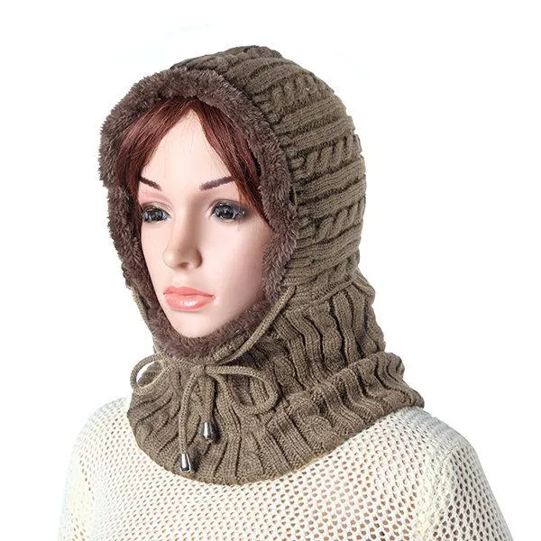 Women Men Couples Multipurpose Balaclava Face Mask Winter Knitted Scarf Skullies Beanies Hat Neck Warmer