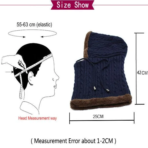 Women Men Couples Multipurpose Balaclava Face Mask Winter Knitted Scarf Skullies Beanies Hat Neck Warmer