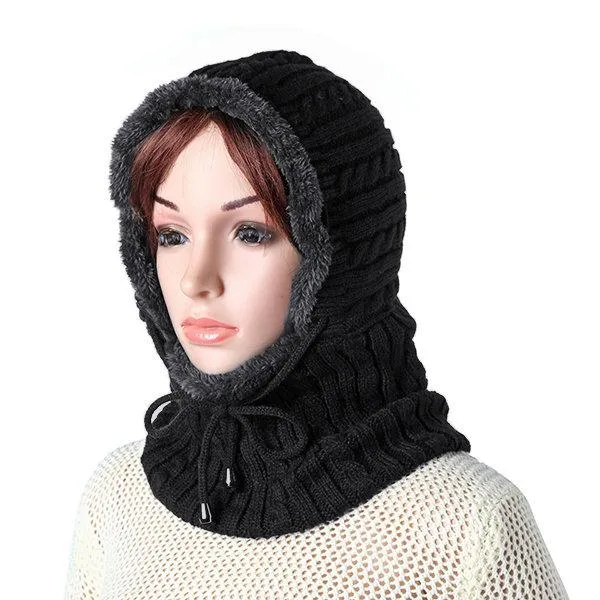 Women Men Couples Multipurpose Balaclava Face Mask Winter Knitted Scarf Skullies Beanies Hat Neck Warmer