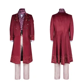 Wonka Willy Wonka Red Coat Outfits Party Carnival Halloween Cosplay Costume